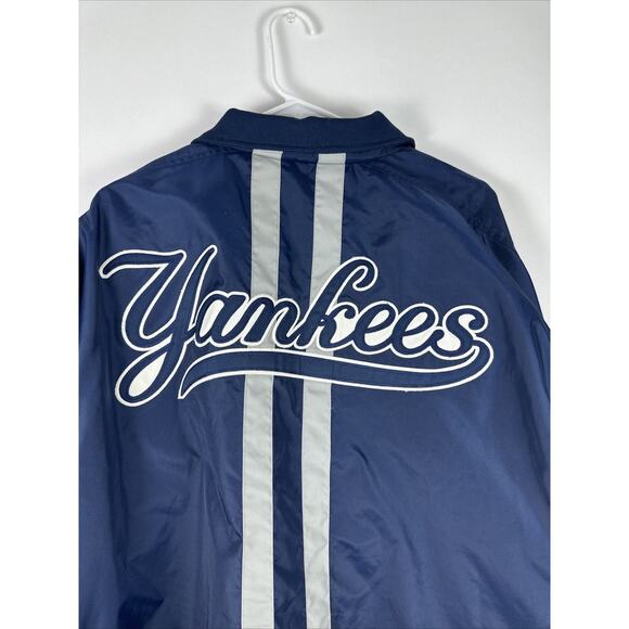 Majestic New York Yankees Jacket Mens XXL Navy Full Zip Nylon FLAWS READ - Picture 11 of 14